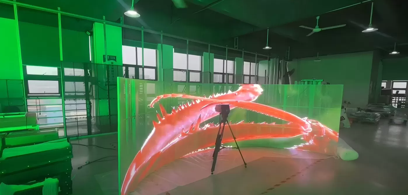 LISN LED Curved transparent led display testing