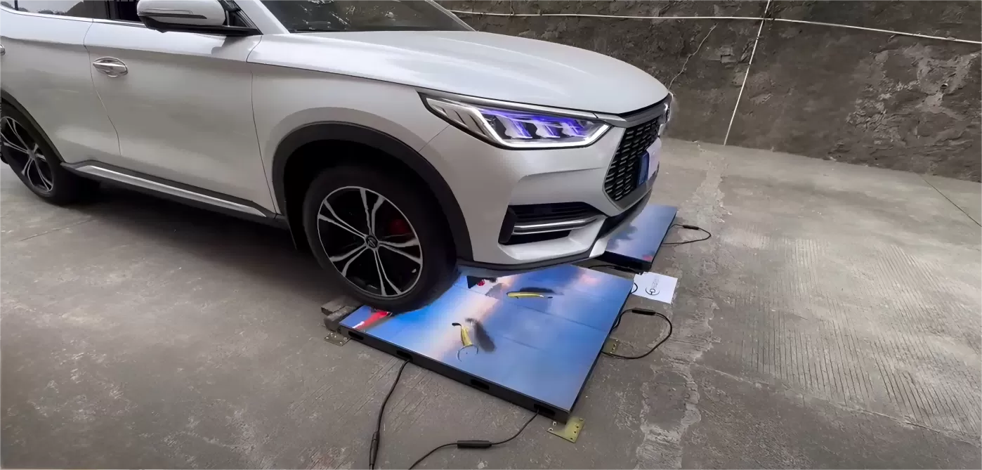 Floor led display testing